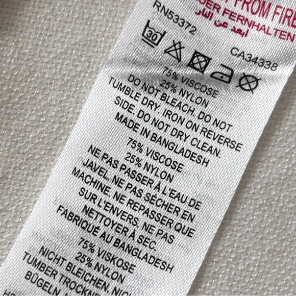 FRENCH CONNECTION Cream Button Down Short Sleeve Sweater Shirt--M - Picture 10 of 11